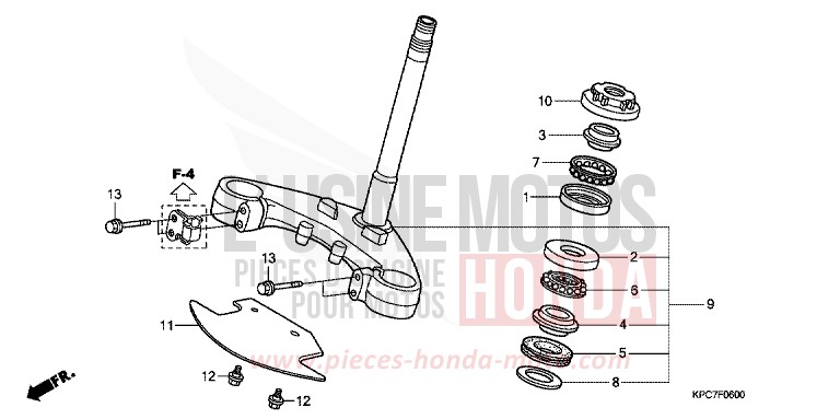 STEERING STEM for Varadero 125 SHASTA WHITE (NH138) from 2009